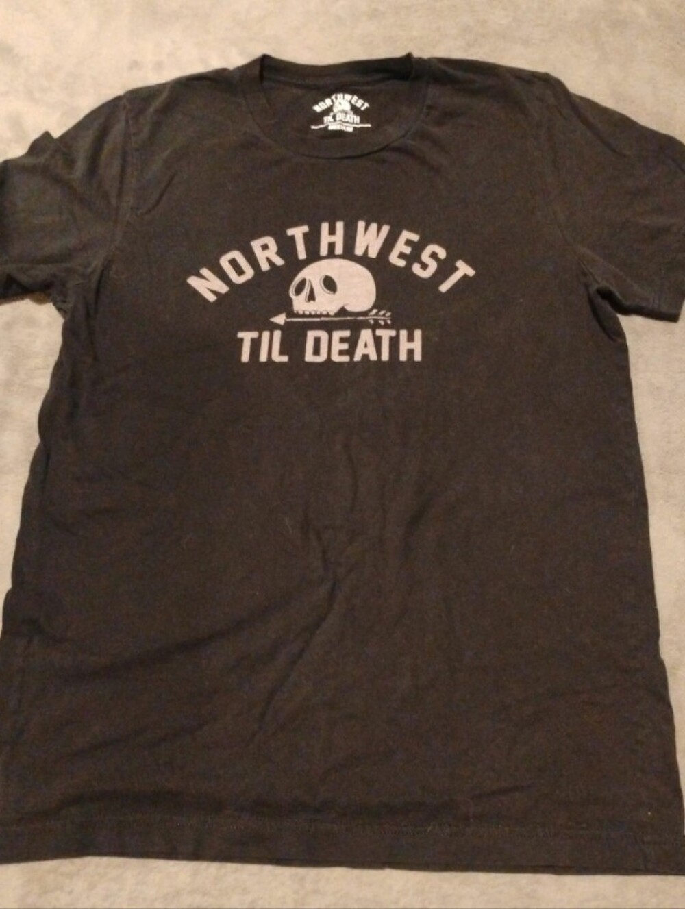 Northwest Til Death Black Skull Arrow Graphic Tee Shirt - M